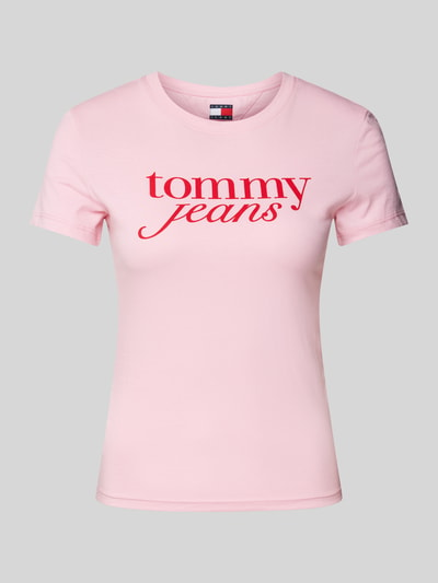 Tommy Jeans T-Shirt mit Label-Print Hellrosa 1