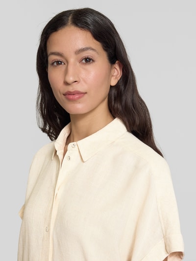 Selected Femme Relaxed Fit Bluse aus Viskose-Leinen-Mix Modell 'VIVA' Sand 3