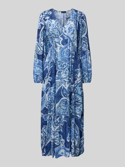 monari Midi-jurk met V-hals Blauw - 2