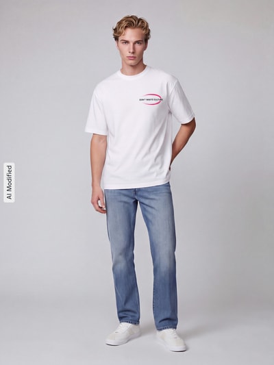 Don´t Waste Culture Oversized T-Shirt aus Baumwoll-Mix Modell 'LIRA' Offwhite 1