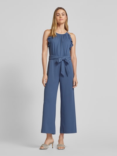 V.M. Jumpsuit mit Bindegürtel Hellblau 4