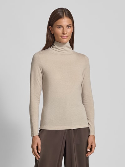 Luisa Cerano Longsleeve aus Lyocell-Mix mit Rollkragen Beige 4