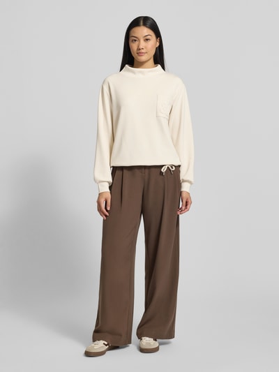 monari Sweatshirt mit Stehkragen Ecru 1