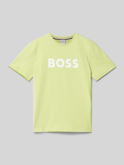 Boss T-shirt z okrągłym dekoltem Jasnozielony 1