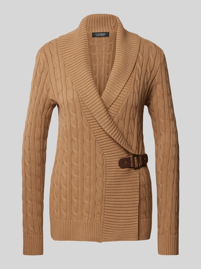 Lauren Ralph Lauren Gebreid jack met reverskraag, model 'DONATO' Camel - 2