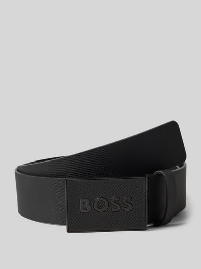 BOSS Riem van echt runderleer, model 'ICON' Zwart - 1