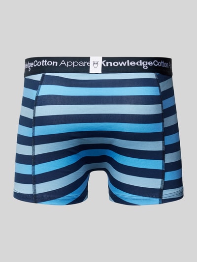 Knowledge Cotton Apparel Obcisłe bokserki z elastycznym paskiem z logo w zestawie 3 szt. Błękitny 3