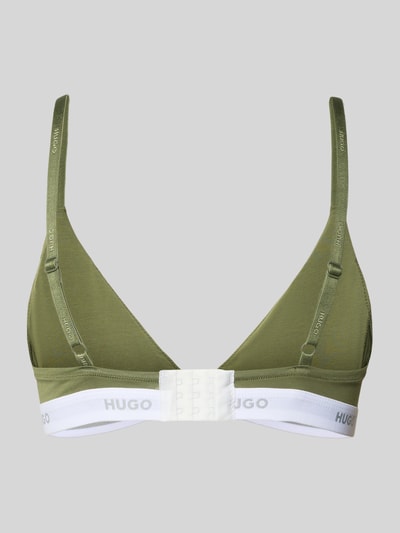 Produktfoto, Bralette aus Baumwoll-Mix Modell 'HUGO ID TRIANGLE' von HUGO, Mehrfarbig, Vorgeformt, Cup-Detail, Herausnehmbare, Label-Bund, Haken-Öse, Trägerform: Spaghettiträger, Ohne, Optik: Mehrfarbig, Material: Baumwoll-Mix