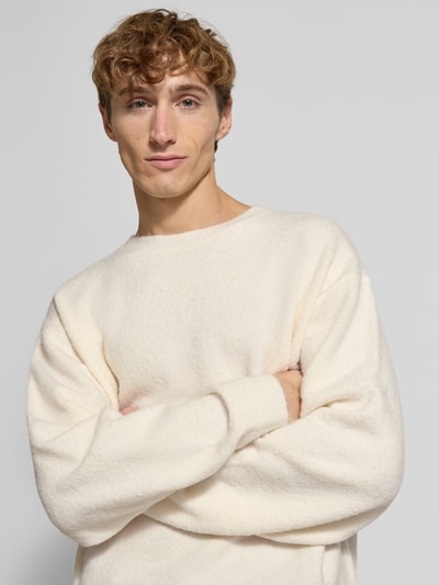 Don´t Waste Culture Sweatshirt mit gerippten Abschlüssen Modell 'Akilani' Beige 3