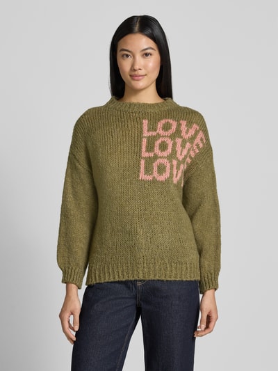 ZABAIONE Relaxed fit pullover met viscose, model 'Dela' Kaki - 4