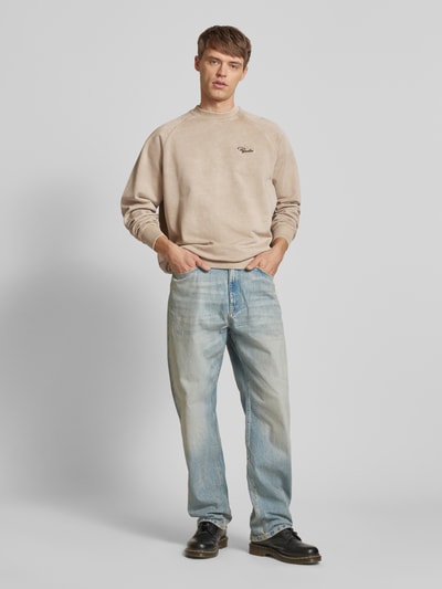 Pegador Sweatshirt met labelstitching, model 'TERRY' Taupe - 1