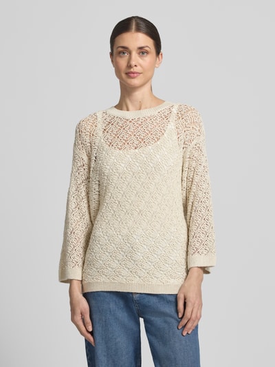 JOOP! Strickpullover mit 3/4-Arm Modell 'Kilana' Beige 4