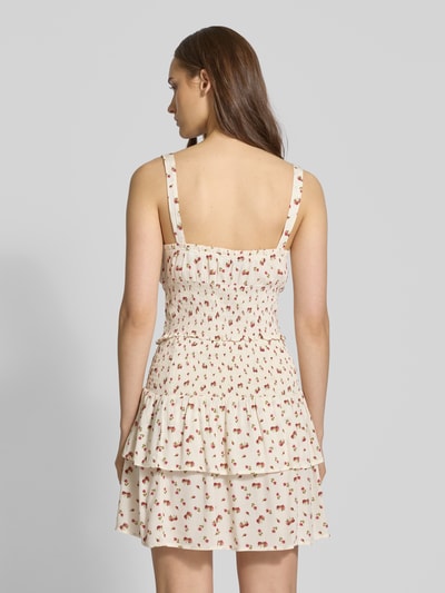 Review Korte top met smokdetails Beige - 5