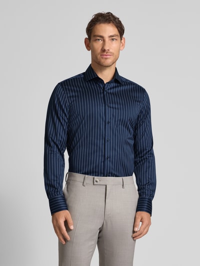 ETERNA Slim fit zakelijk overhemd met kentkraag Marineblauw - 4
