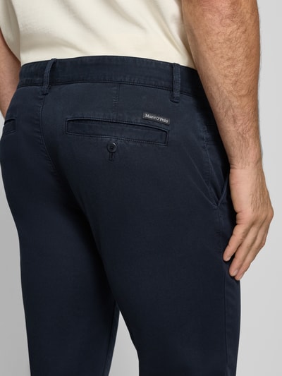 Marc O'Polo Shaped fit chino van katoenmix, model 'STIG' Marineblauw - 3