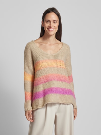 miss goodlife Strickpullover aus Woll-Mix mit überschnittenen Schultern Beige 4