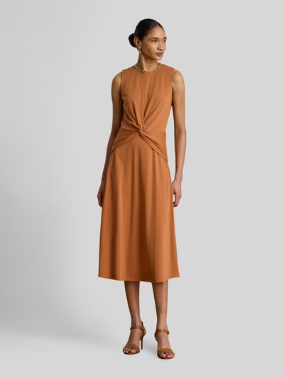 Lauren Ralph Lauren Jurk met knoopdetail in de taille Donkeroranje - 4