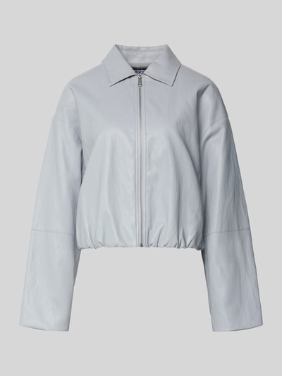 Jake*s Casual Kunstlederjacke mit Umlegekragen Hellblau 2