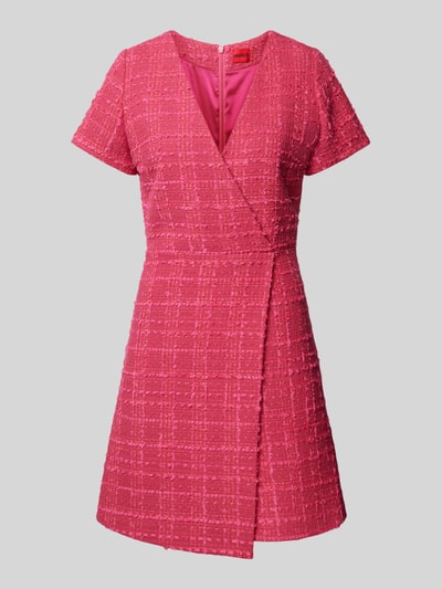 HUGO Knielanges Kleid in Bouclé-Optik Modell 'Keranda' Pink 2