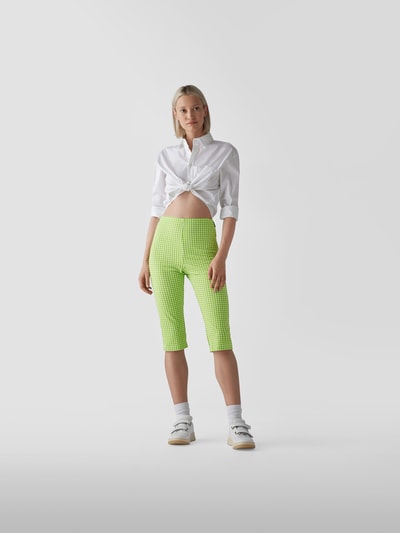 MSGM Radlerhose mit Vichy-Karo Hellgrün 1