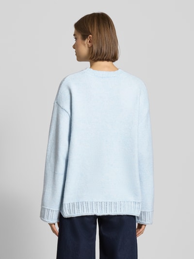 Pieces Sweter z dzianiny o kroju oversized z okrągłym dekoltem model ‘ORLY’ Jasnoniebieski 5