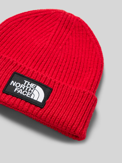 The North Face Czapka beanie z efektem prążkowania Czerwony 2