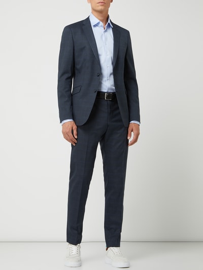 Strellson Slim fit 2-knoops colbert met glencheck-motief, model 'Allen' Marineblauw - 1