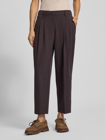 OPUS PANTS Stoffhose mit gelegten Falten Modell 'Lessieh' Dunkelbraun 4