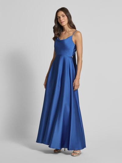 Laona Avondjurk met cascadehals Bleu - 1