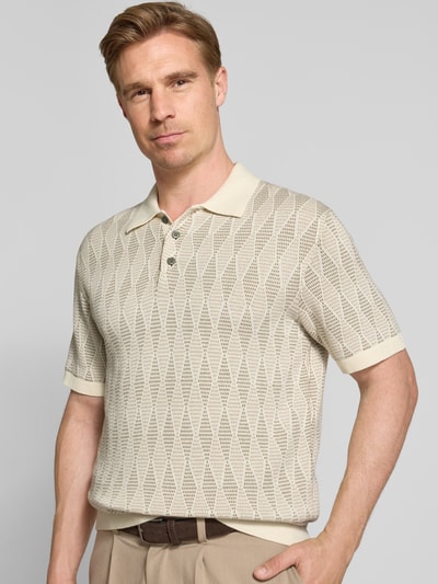 Jack & Jones Premium Regular Fit Poloshirt mit Strukturmuster Modell 'JUDE' Weiss 3