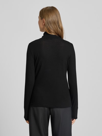 Windsor Bluzka z długim rękawem i prążkowaną stójka Czarny 5