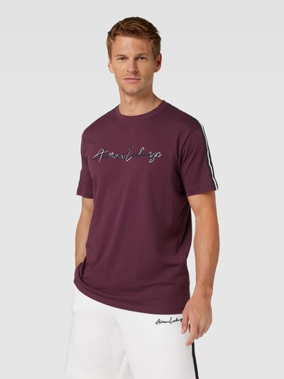ARMANI EXCHANGE Regular Fit T-Shirt mit Label-Stitching Bordeaux 4