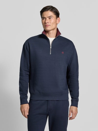 MCNEAL relaxed fit schipperstrui van katoenmix met schipperskraag Donkerblauw - 4