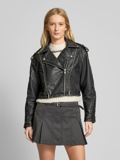 Only Cropped Jacke in Leder-Optik Modell 'CASEY' Black 4