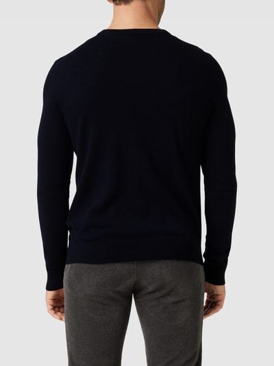 Gant Strickpullover mit Label-Stitching Marine 5