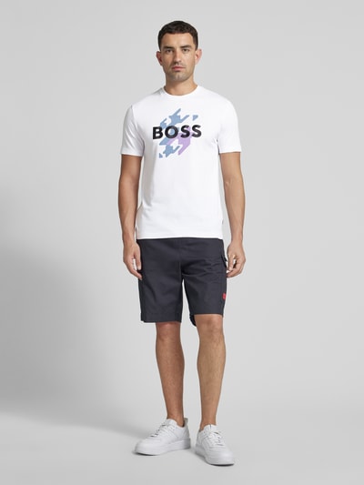 BOSS T-Shirt mit Label-Print Modell 'Thompson' Weiss 1