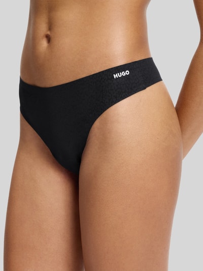 HUGO String im Leo-Print mit Allover-Muster Modell 'SHADOW THONG' Black 2