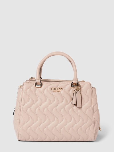 Guess Handtasche mit Strukturmuster und Steppnähten Modell 'SOCIETY' Altrosa 2