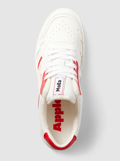 MoEa Sneakersy z elementami w kontrastowym kolorze model ‘Apple’ Biały 5