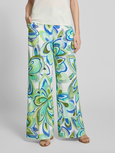 Raffaello Rossi Straight fit stoffen broek met steekzakken, model 'AGATHA' Groen - 4