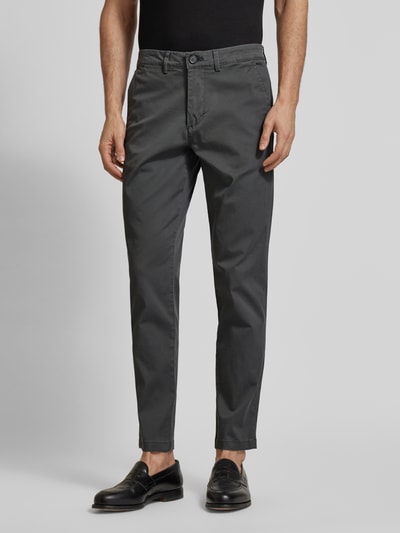 SELECTED HOMME Slim Fit Chino in unifarbenem Design Modell 'NEW Miles' Dunkelgrau 4