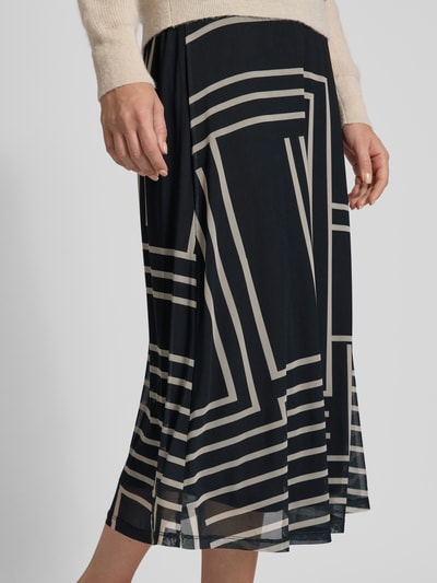 ZABAIONE Midirock mit geometrischem Allover-Print Modell 'Serena' Black 3
