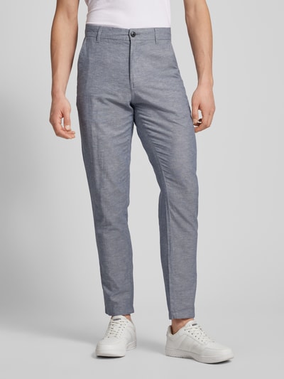 Jack & Jones Chinosy o kroju tapered fit ze szlufkami na pasek model ‘SUMMER’ Szaroniebieski melanż 4