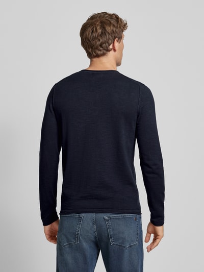 s.Oliver RED LABEL Regular Fit Strickpullover mit gerollten Bundabschlüssen Marine 5