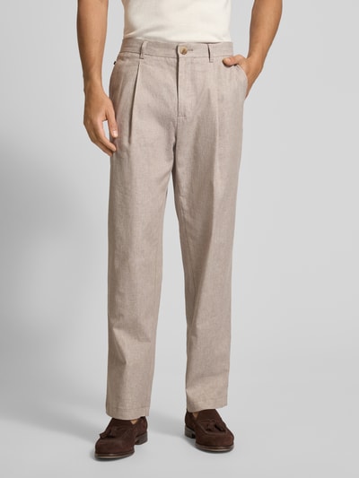 Matinique Chino met Franse steekzakken, model 'hart' Beige - 4