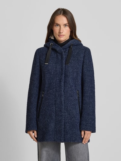 Gil Bret Kurzmantel mit Kapuze und verdecktem Reißverschluss Dunkelblau Melange 4