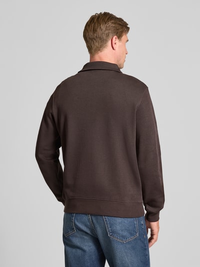 Lacoste Regular Fit Sweatshirt aus reiner Baumwolle Dunkelbraun 5