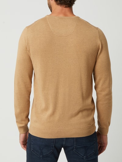 s.Oliver RED LABEL Sweter z wyhaftowanym logo  Camel 5