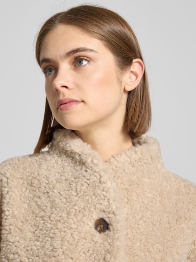 Gina Tricot Jacke aus Teddyfell mit Stehkragen Modell 'Pile' Ecru 3