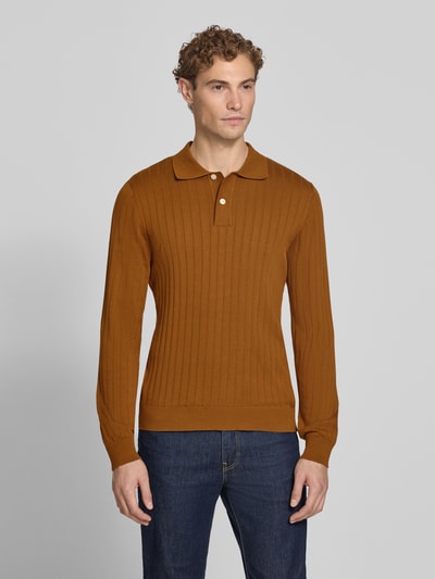 Selected Regular Fit Poloshirt aus reiner Baumwolle Modell 'TORINO' Camel 4